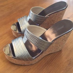 Jimmy Choo silver Metallic Wedge
